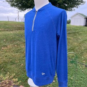 New Era 1/4 Zip Blue Pullover Sweater Warm Excellent L/S Men's Size Med